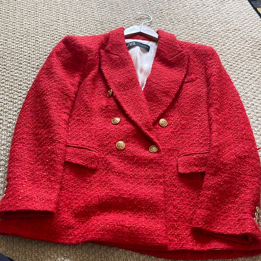 Zara red  blazer size large